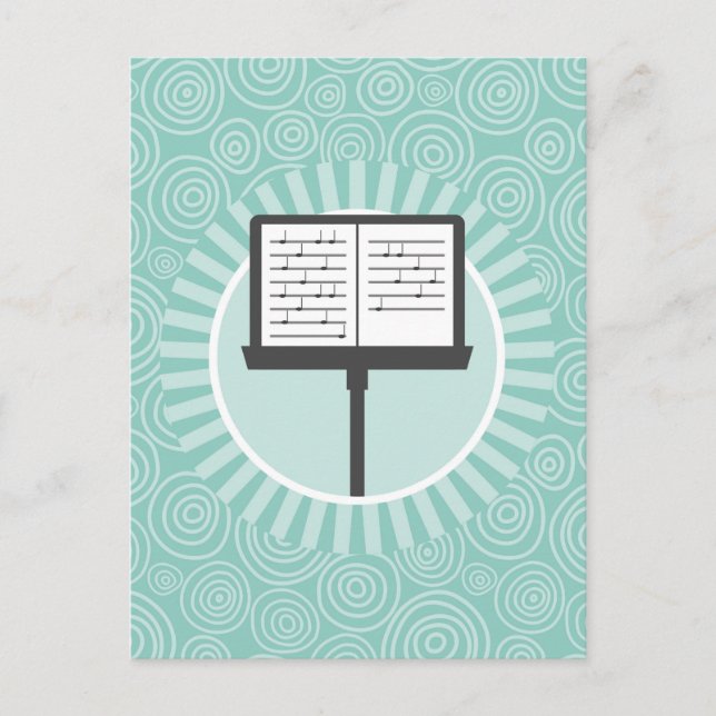 Carte Postale Porte-musique amusant Tourbillon turquoise Musicie (Devant)