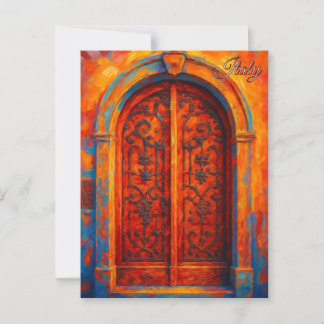 Carte Postale Porte vintage Bergamo Italie Retro Europe Travel