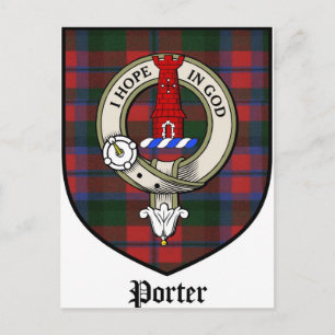Carte Postale Porter Clan Crest Badge Tartan