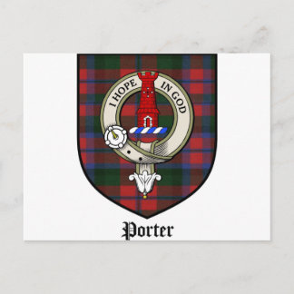 Carte Postale Porter Clan Crest Badge Tartan