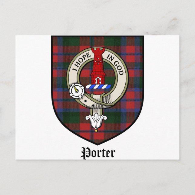 Carte Postale Porter Clan Crest Badge Tartan (Devant)