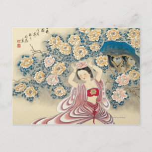 Carte Postale Porter une fleur dans la tête