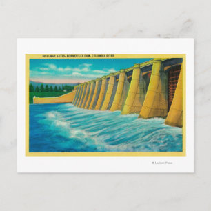 Carte Postale Portes de déversement sur le barrage de Bonneville