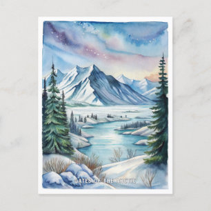 Carte Postale Portes du parc national de l'Arctique Aquarelle