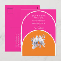Portes et anneaux roses chaudes et tangerines arqu