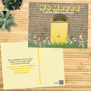 Carte Postale Portes Jaunes Rustiques Fleurs Nous Avons Déplacé 