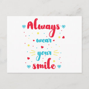 Carte Postale Portez toujours votre sourire Demande de prix Moti