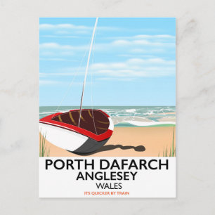 Carte Postale Porth Dafarch, affiche de voyage vintage Anglesey