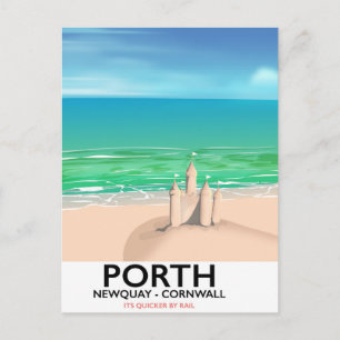 Carte Postale Porth Newquay Sandcastle imprimé voyage