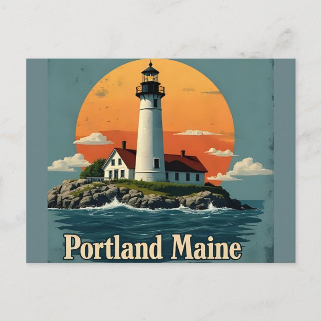 Carte Postale Portland, Maine | Phare (Devant)