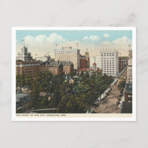 Carte Postale Portland OR, Panorama Downtown 1920 style Vintage