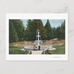 Carte Postale Portland, Oregon City Park Vue de la fontaine