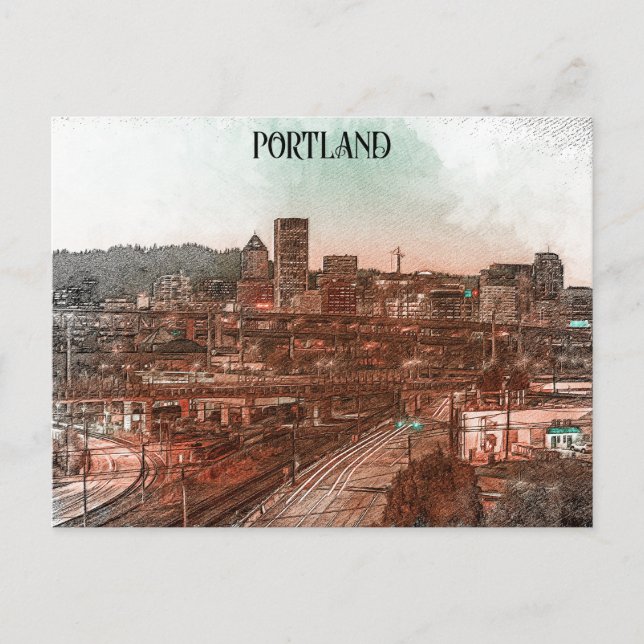 Carte Postale Portland Oregon Cityscape Travel (Devant)