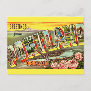 Carte Postale Portland Oregon Salutation Vintage