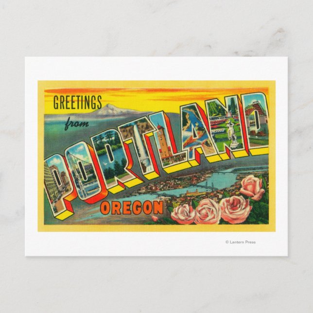 Carte Postale Portland, OregonScènes de grandes lettres (Devant)
