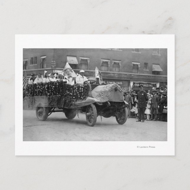 Carte Postale Portland, OU Rose Festival Parade Flottes (Devant)
