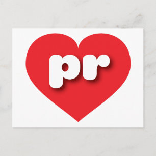Carte Postale Porto Rico coeur rouge - J'aime pr