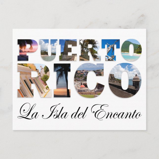 Carte Postale Porto Rico La Isla Del Encanto Collage (Devant)