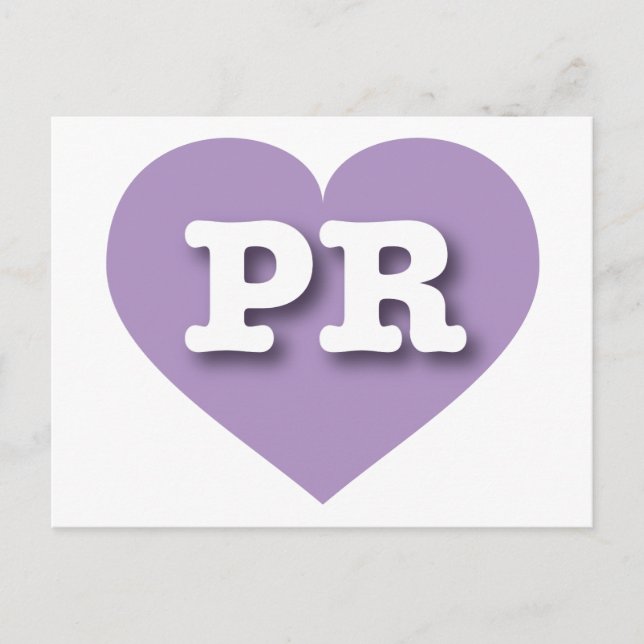 Carte Postale Porto Rico Lavender Heart - I love PR (Devant)