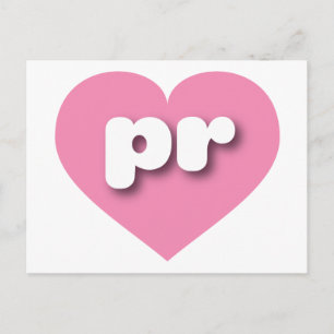 Carte Postale Porto Rico Pink Heart - I love pr
