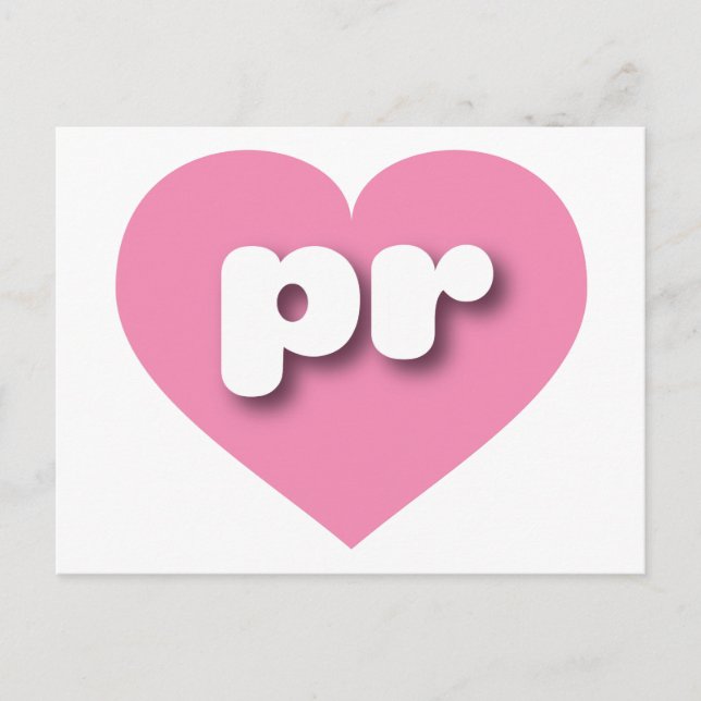 Carte Postale Porto Rico Pink Heart - I love pr (Devant)