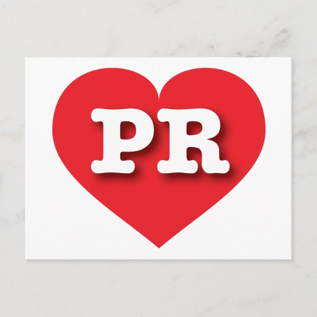 Carte Postale Porto Rico Red Heart - J'aime PR (Devant)