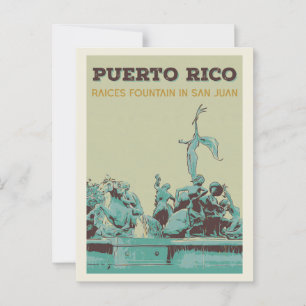 Carte Postale Porto Rico, San Juan, Fontaine de Raíces