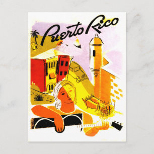 Carte Postale Porto Rico, ville de San Juan. joueur de guitare
