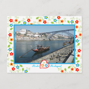 Carte Postale Porto vue ville sur le fleuve et le pont, Portugal