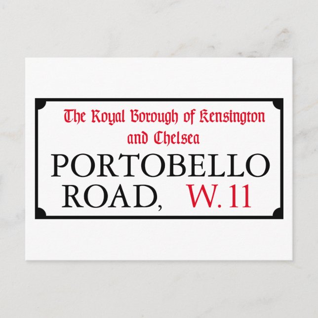 Carte Postale Portobello Road, London Street Sign (Devant)