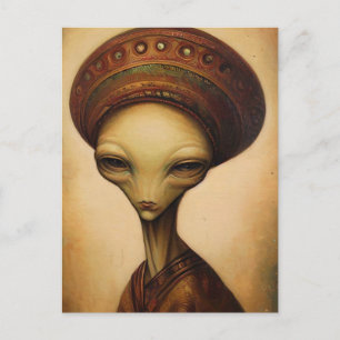 Carte Postale Portrait Alien antique
