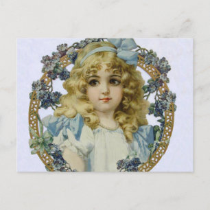 Carte Postale Portrait Antique de Petite Fille Enfant Joli
