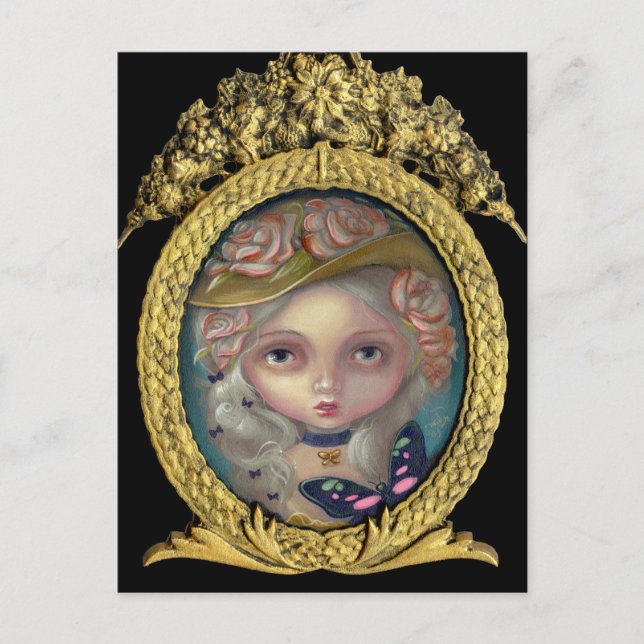 Carte postale "Portrait avec un Casquette à fleurs (Devant)