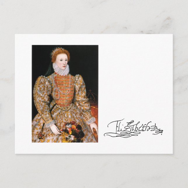 Carte Postale Portrait complet de la reine Elizabeth I d'Anglete (Devant)