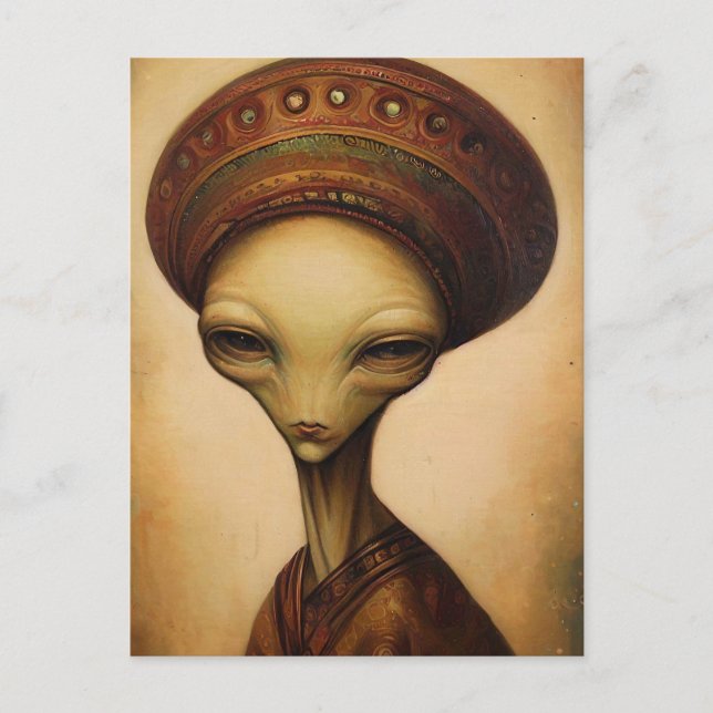 Carte Postale Portrait d'Alien Antique  (Devant)