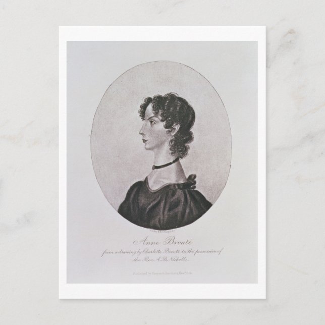 Carte Postale Portrait d'Anne Bronte (1820-49) tiré d'un dessin  (Devant)