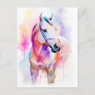 Carte Postale Portrait d'aquarelle du cheval 1