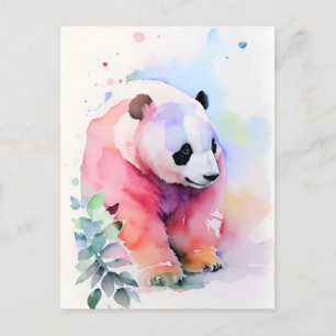 Carte Postale Portrait d'aquarelle Panda 1