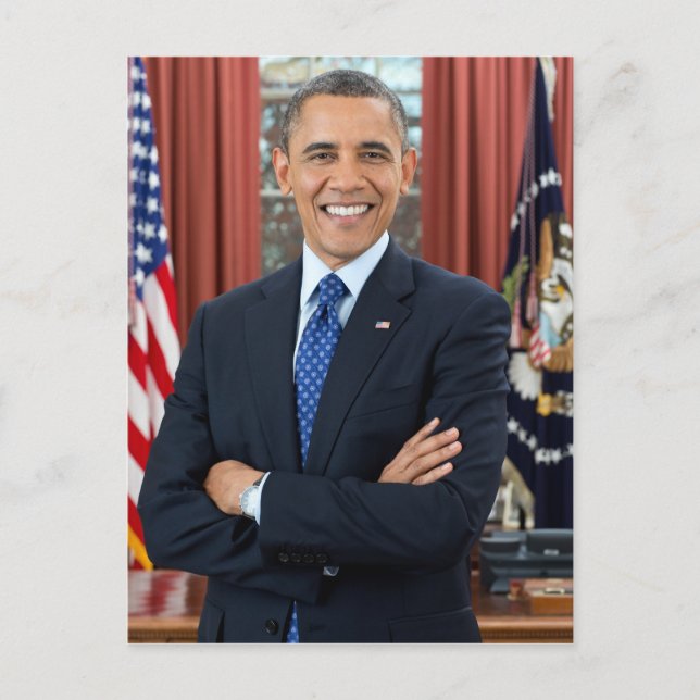 Carte Postale Portrait de Barack Obama (Devant)