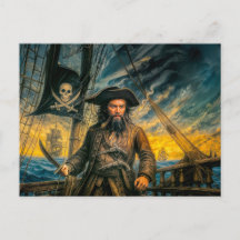Portrait de Barbe Noire tempête de pirate