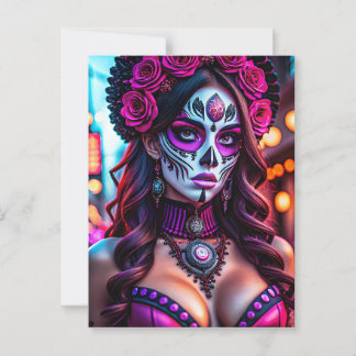 Carte Postale Portrait de Catrina de Día de los Muertos