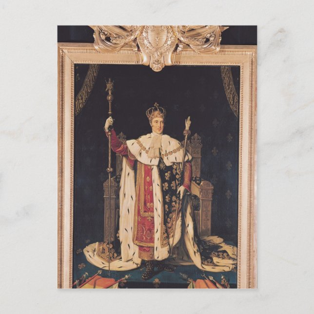 Carte Postale Portrait de Charles X dans Robes de couronnement,  (Devant)