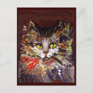 CARTE POSTALE PORTRAIT DE CHATTE
