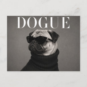 Carte Postale Portrait de chien Carlin de luxe