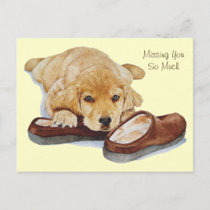 Carte Postale portrait de chien de chien de puppy golden