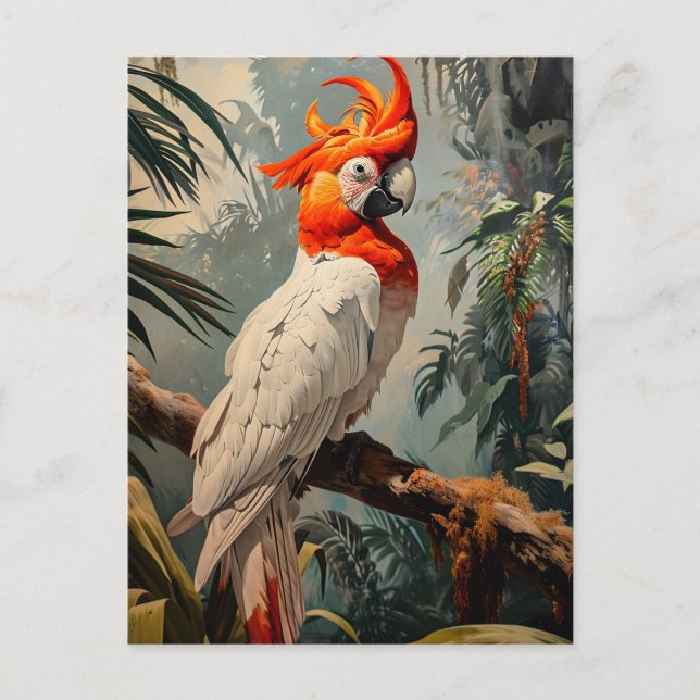 Carte Postale Portrait de Cockatoo Vintage (Devant)