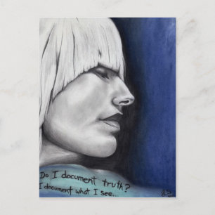 Carte Postale Portrait de femme blonde Isabel Dessin d'art origi