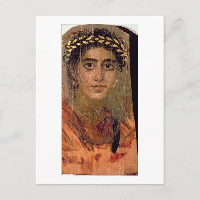 Carte Postale Portrait de femme, de Fayoum, romano-égyptien, (Devant)