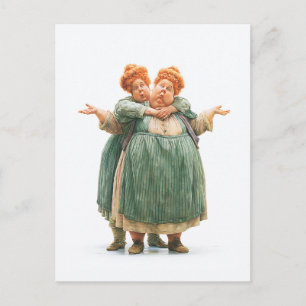 Carte Postale Portrait de femmes jumelles fantaisistes
