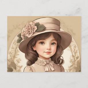 Carte Postale Portrait de fille victorienne Vintage